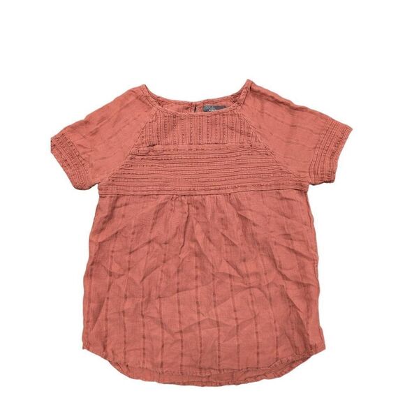 Prana Burgundy Short Sleeve Organic Cotton Women's Medium - Picture 1 of 5